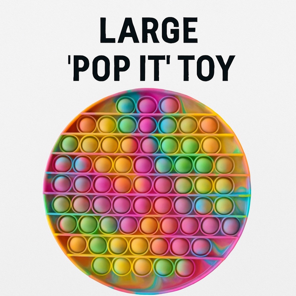 🍂 Large Rainbow ‘Pop It’ Fidget Toy – Tie-Dye Stress Reliever